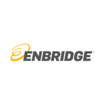 Enbridge logo with stylized orange and gray text